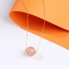 Natural salt source agate Lu Lu Tong round Bead Necklace S925 silver women's pendant, best friend style collarbone chain Specification image